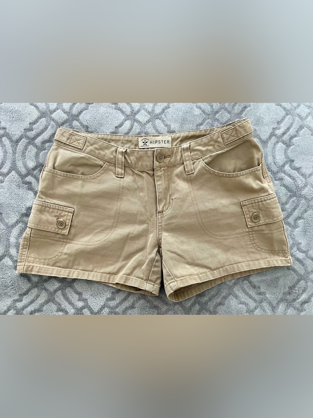 Authentic Jeanswear Hipster Women’s Khaki Cargo Shorts Size 5 Y2K